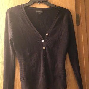 Worthington Black Ribbed Cardigan